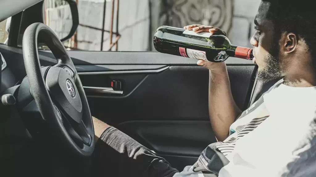 Driver drinking Non-Alcoholic wine